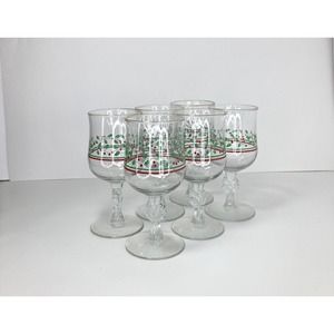 Arbys | Dining | Arbys Holly Berry Holiday Bow Stem Set Of 6 Waterwine  Glasses 6 34 Xmas | Poshmark